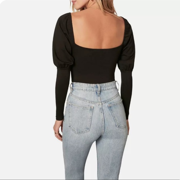 BB Dakota x Steve Madden Black One Piece Sweetheart Long Sleeve Bodysuit Size XS - Picture 2 of 12